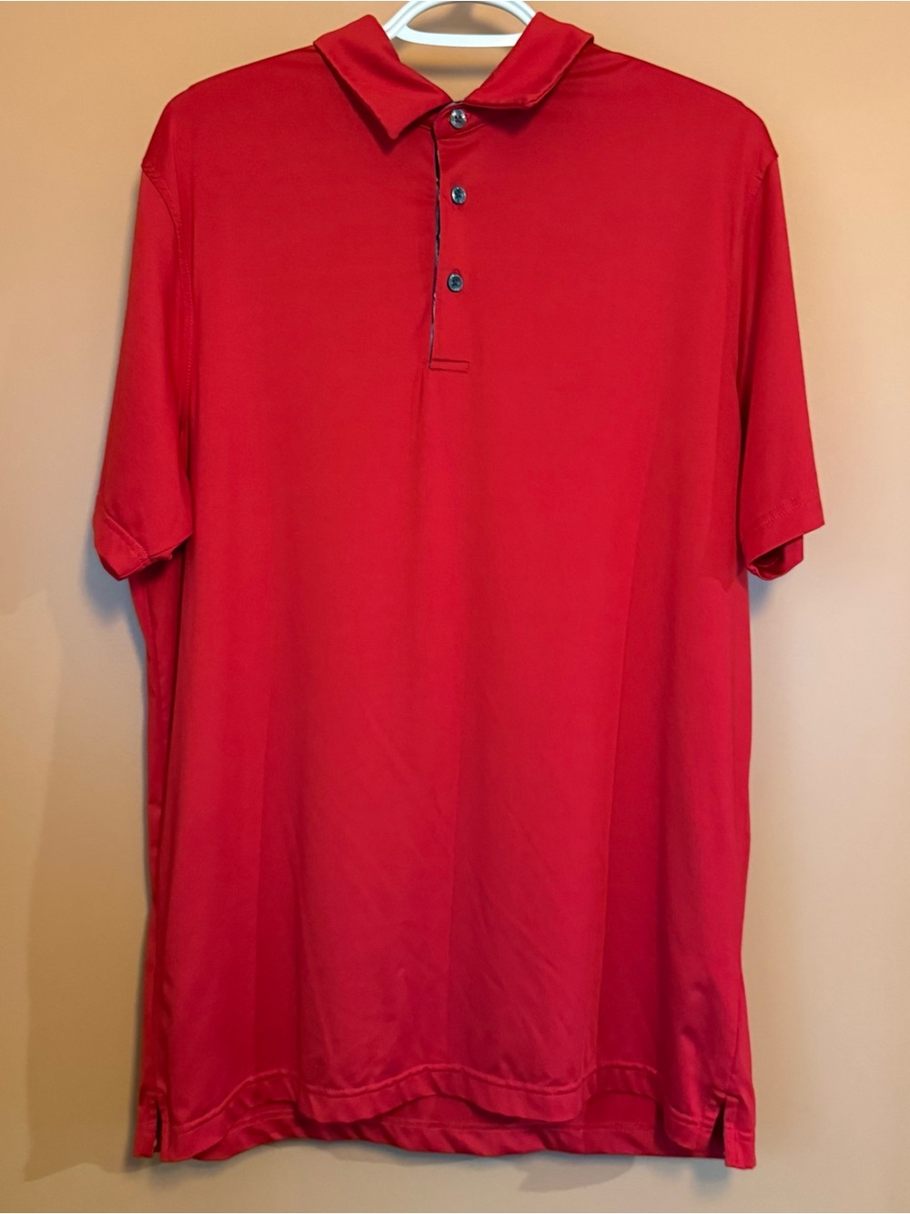Maelreg Men Size Large Red Performance Golf Polo Stretch Athletic Preppy Shirt